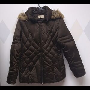 St. John's Bay down puffer coat removable hood